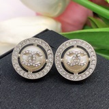 CHANEL 小香雙c圓形珍珠耳釘 高端品質，專櫃1?1開模，專櫃原版同黃銅材質