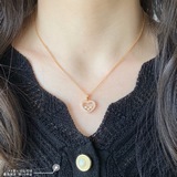 V金鍍咪金 5肖邦愛心邊鑽項鍊，現貨 我的愛藏于心 卻形于色高品質 k金工藝 秒