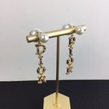Dior 迪奧 火爆 彩鑽 字母 大小珠耳釘 同款材質 925銀針  爆