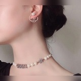 迪奧Dior 經典款衆多女神同款 CD滿鑽耳釘  簡約又大方 經典的CD耳環 彰