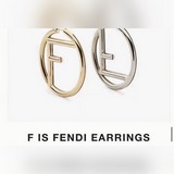 FENDI 芬迪  logo耳環 高端定制  爆款新款 簡單大方 華麗登場 ，很