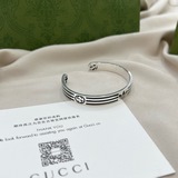 Gucci古馳925純銀adidas聯名系列三葉草雙G手環手環