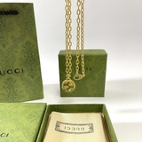Gucci古馳黃金色項鍊  925銀電18k金情侶套裝