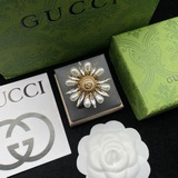 gucci 古馳 開口 珍珠戒指 個性甜美時尚戒指 鑲嵌珍珠 奢華時尚