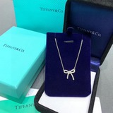 tiffany蝴蝶結鑲鑽 蒂芙尼官網 爆款 德國進口925純銀真空電鍍Pt950