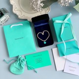 蒂芙尼/Tiffany & Co./蒂芙尼櫻花粉藍色雙心琺琅手鍊    Tiff