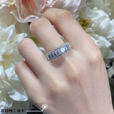 碼數5678 Tiffany 蒂芙尼 三排滿鑽戒指 簡約大氣百搭 不褪色不過敏 