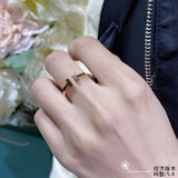 （經濟版本）（玫瑰金碼數：5.6）開口可微調 光面蒂芙尼雙t戒指 Tiffany