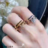 V金材質 碼數5678 蒂芙尼三圈雙t戒指 Tiffany T Two戒指全新誕