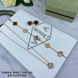 粗鍊條對版 V金材質 ，爆款天然灰貝四葉草項鍊，VCA梵克雅寶50周年紀念款 專