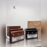 BURBERRY（原單貨）巴寶莉專櫃最新款單肩斜挎包實用耐久的亞麻布采特殊亞麻材