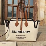 “帆布/牛皮”巴寶莉/burberry 經典氣質大牌購物袋 這款真的是太經典
