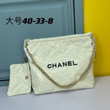 chanel新款小香風走秀款子母包進口頭成油蠟牛皮鍊條購物袋大容量單肩腋下托特包