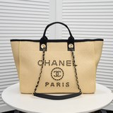 Chanel｜21年新款草編沙灘包 稻草購物袋！2023Ss 春夏草編沙灘包 
