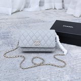 最新2023款/五金配鑽石CHANEL- WOC到貨頭層牛皮搭配新款luogo、