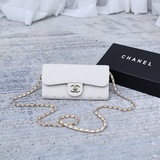 新款 Chanel香奈兒鍊條單肩斜挎小包，最經典菱格荔枝紋牛皮雙C logo已經