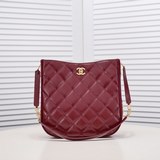 chanel 香奈兒 22b 複古黑金菱格嬉皮包 單肩包 hobo法國高端定制品