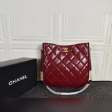 chanel 香奈兒 22b 複古黑金菱格嬉皮包 單肩包 hobo法國高端定制品