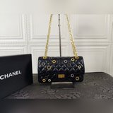 chane|香奈兒cf小香風包鉚釘金币女百搭  真皮單肩斜挎鍊條包網紅明星同款潮
