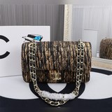 chanel 2018早春編織cf 原版開模定制的金币複古雙c logo 内裡l