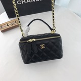 Chanel小香風方盒子包斜挎手提小方包菱格女包鍊條包真皮單肩化妝包1918-
