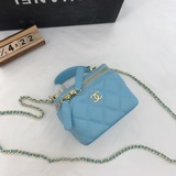 Chanel小香風方盒子包斜挎手提小方包菱格女包鍊條包真皮單肩化妝包1918小