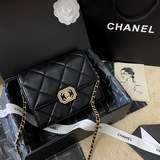 折疊禮盒2023新款Chanel水鑽方扣口蓋單肩包尺寸20cm
