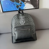 COACH 蔻馳West 标志印花雙肩包 男士大容量背包 電腦包 經典Logo