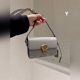 COACH蔻馳女包新款Studio C扣老花單肩斜挎手提小方包腋下包 20*12