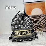 (刺繡款)大号升級版刺繡背包Dior 2023 早春新款Oblique 帆布和黑