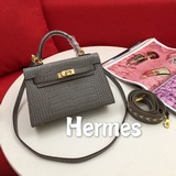 hermes 凱莉二代鳄魚紋 升級版本 mini kelly second ge