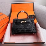 凱莉二代鳄魚紋22cm 版型完美hermes mini kelly second