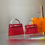 愛馬仕上新hermès/鳄魚紋凱莉包 高端質量 專櫃最新款 明星同款 人手必備款
