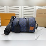 【升級原版，獨家實拍m46339】霧面藍本款 city keepall 手袋展現