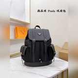prada 普拉達雙肩包 專櫃最新進口帆布配小牛皮原單品質  官網同步 原版五金
