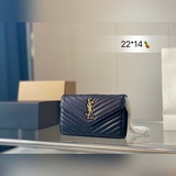 YSL WOC黑鍊條包信封包ysI家當之無愧的入門經典款超級耐燥這個皮質真的是