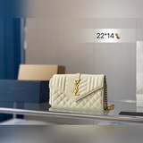 升級免稅店包裝 禮品袋 ysl woc 魚子醬牛皮 鍊條包信封包ysi家當之無