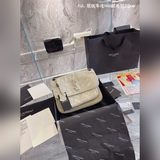 全套包裝中号原版牛皮聖羅蘭翻蓋郵差包自留推薦2023聖羅蘭YSL-Niki專櫃