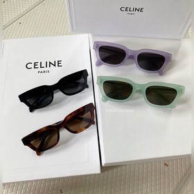 CELINE官網同步上新窄框糖果色墨鏡，自帶複古濾鏡标志性鏡腿logo，