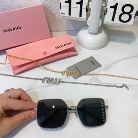 MIUMIU 新品镂空鏡片設計SMU51Y  尺寸：60-17-140邊框l
